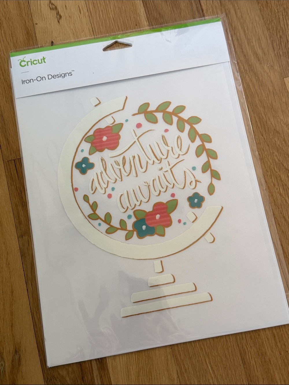 Cricut Adventure Awaits Iron-On Design in Cream, Green, Coral, Teal